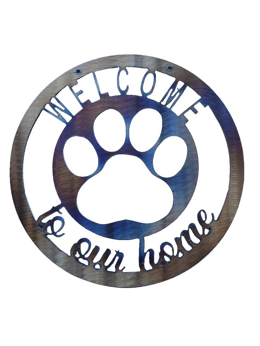 Paw Print welcome sign Wall art